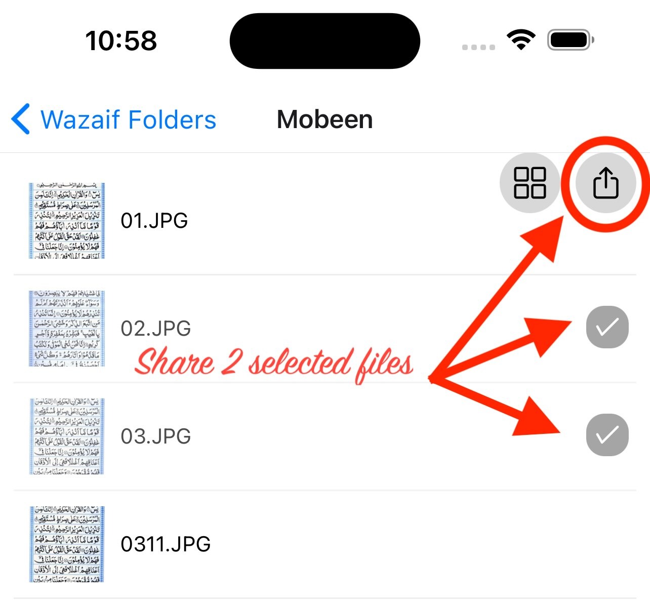 Share Selected Wazaif