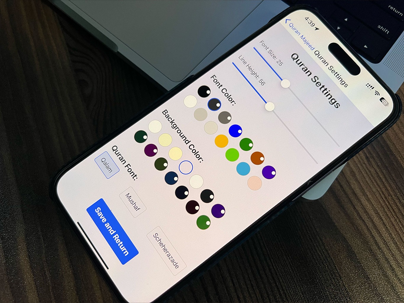 Settings View