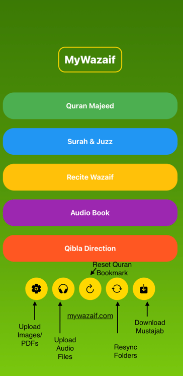 MyWazaif App Interface Guide