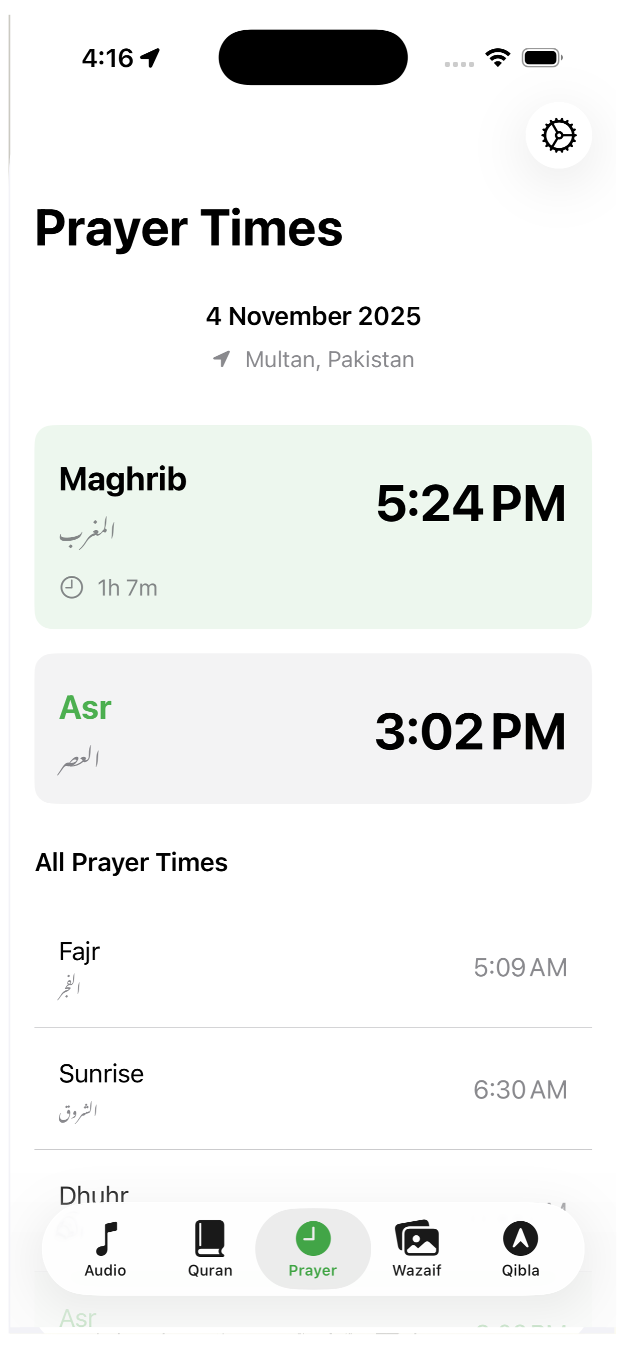 Prayer Times iOS