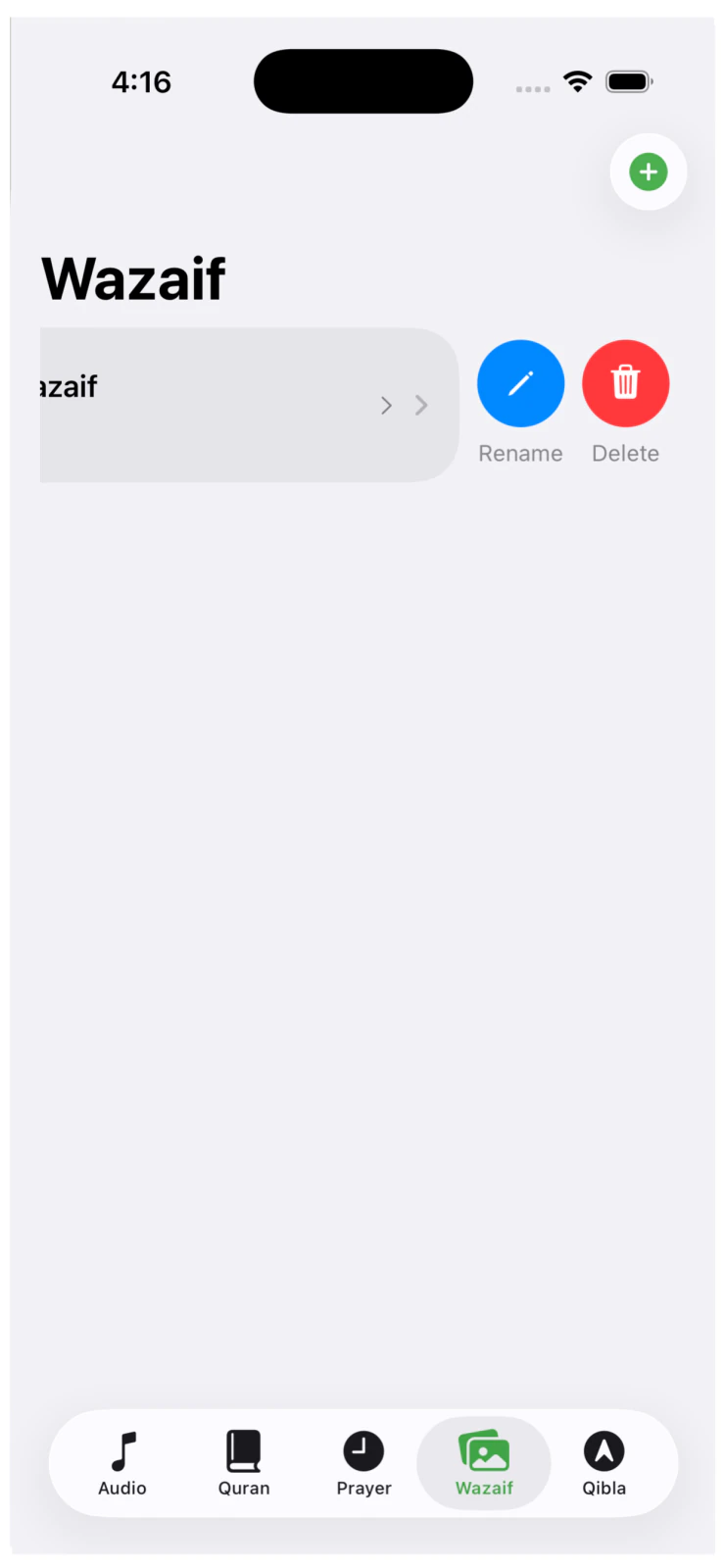 Manage and rename wazaif lists