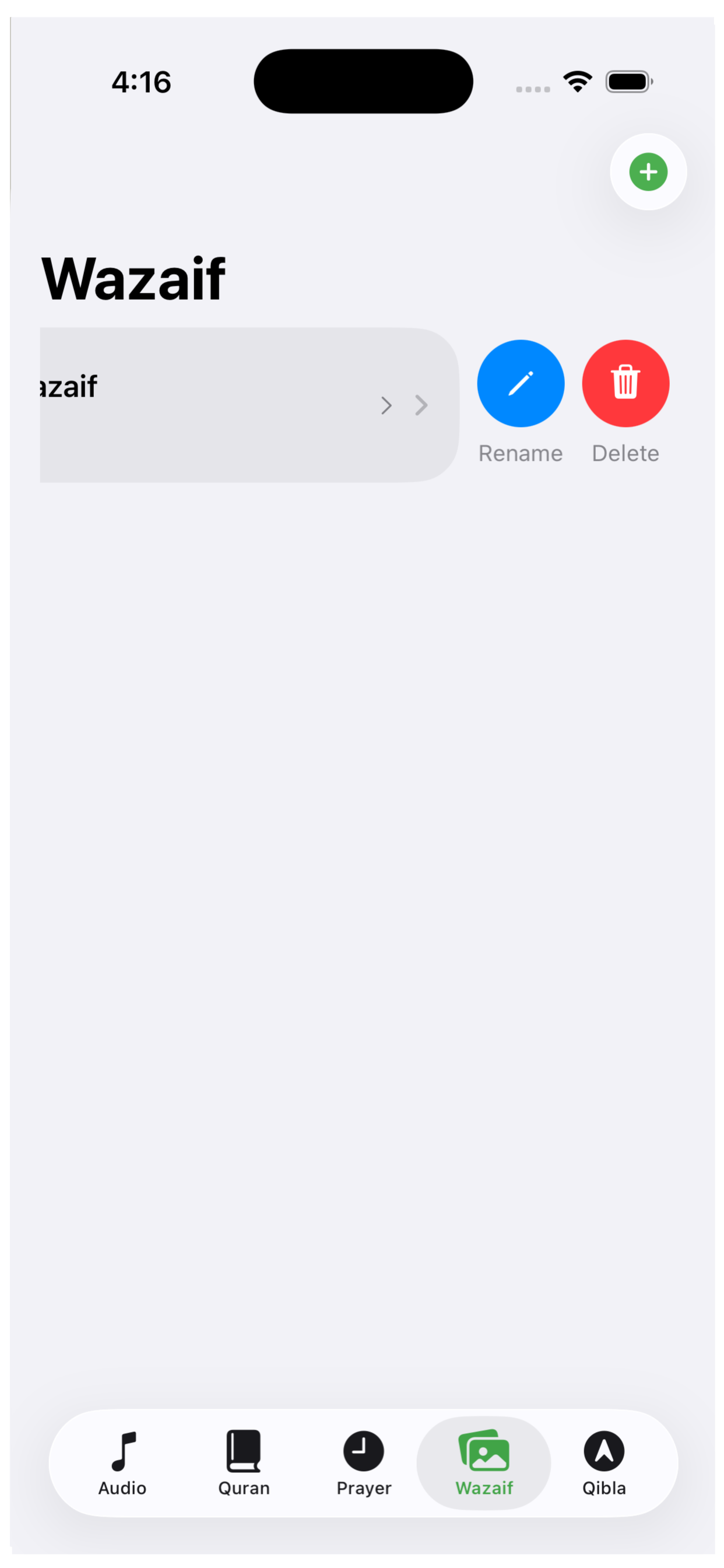 Manage and rename wazaif lists